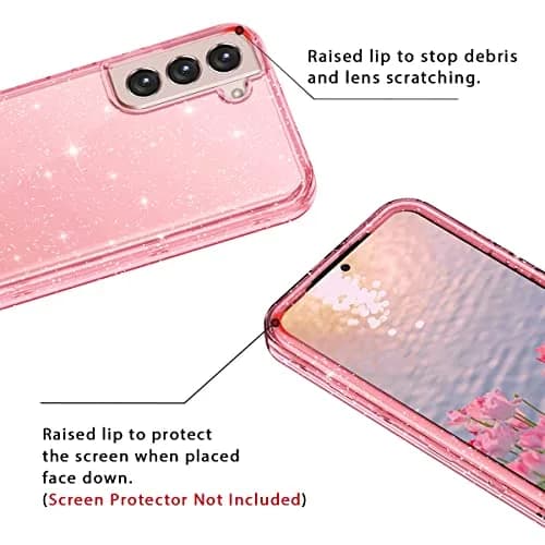 Btscase Pink Glitter Marble Case for Samsung Galaxy S22 5G 6.1 Inch | 3-Layer Shockproof Protection thumbnail 5