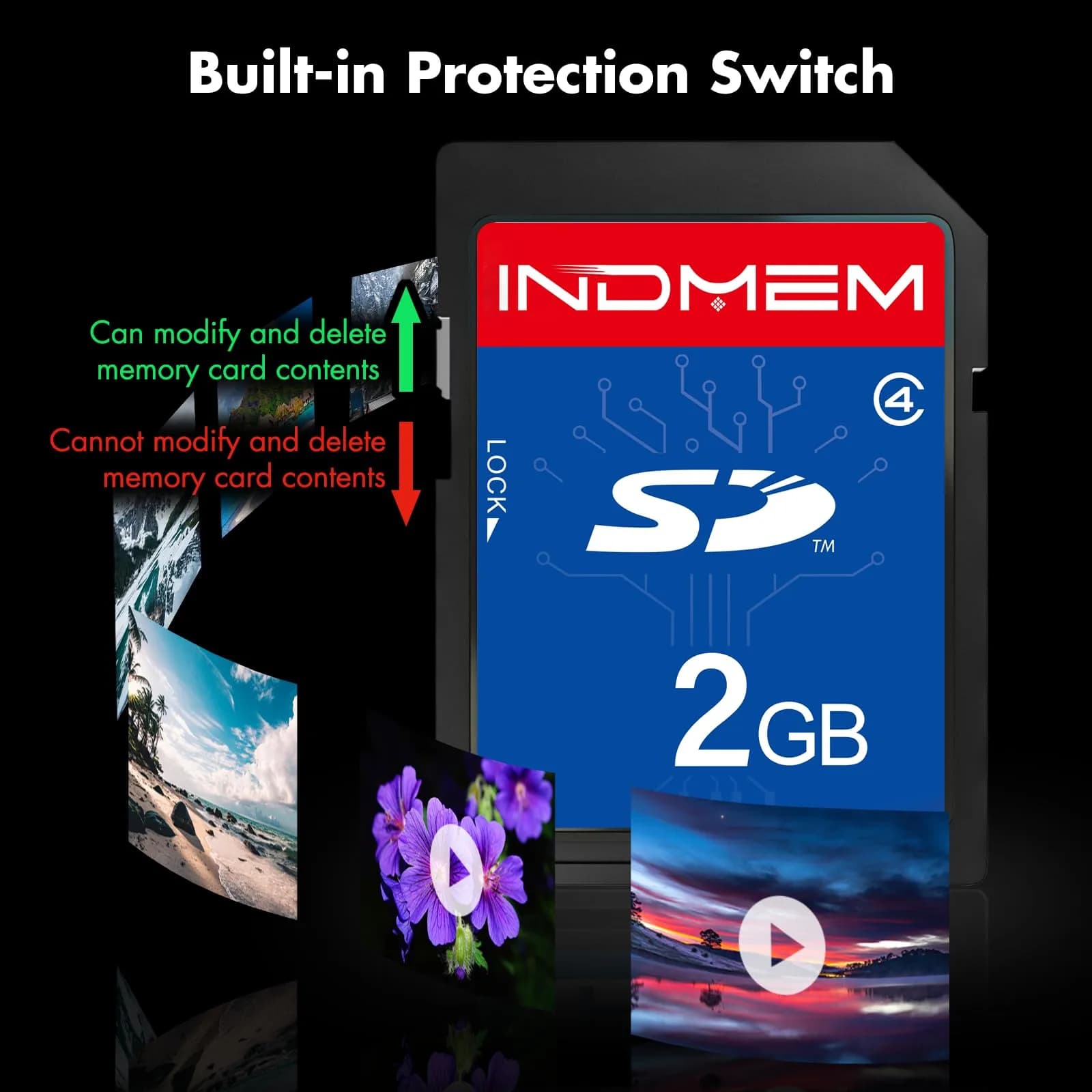 INDMEM 2GB SD Card Class 4 | SLC Speed, Made in Japan - view 6