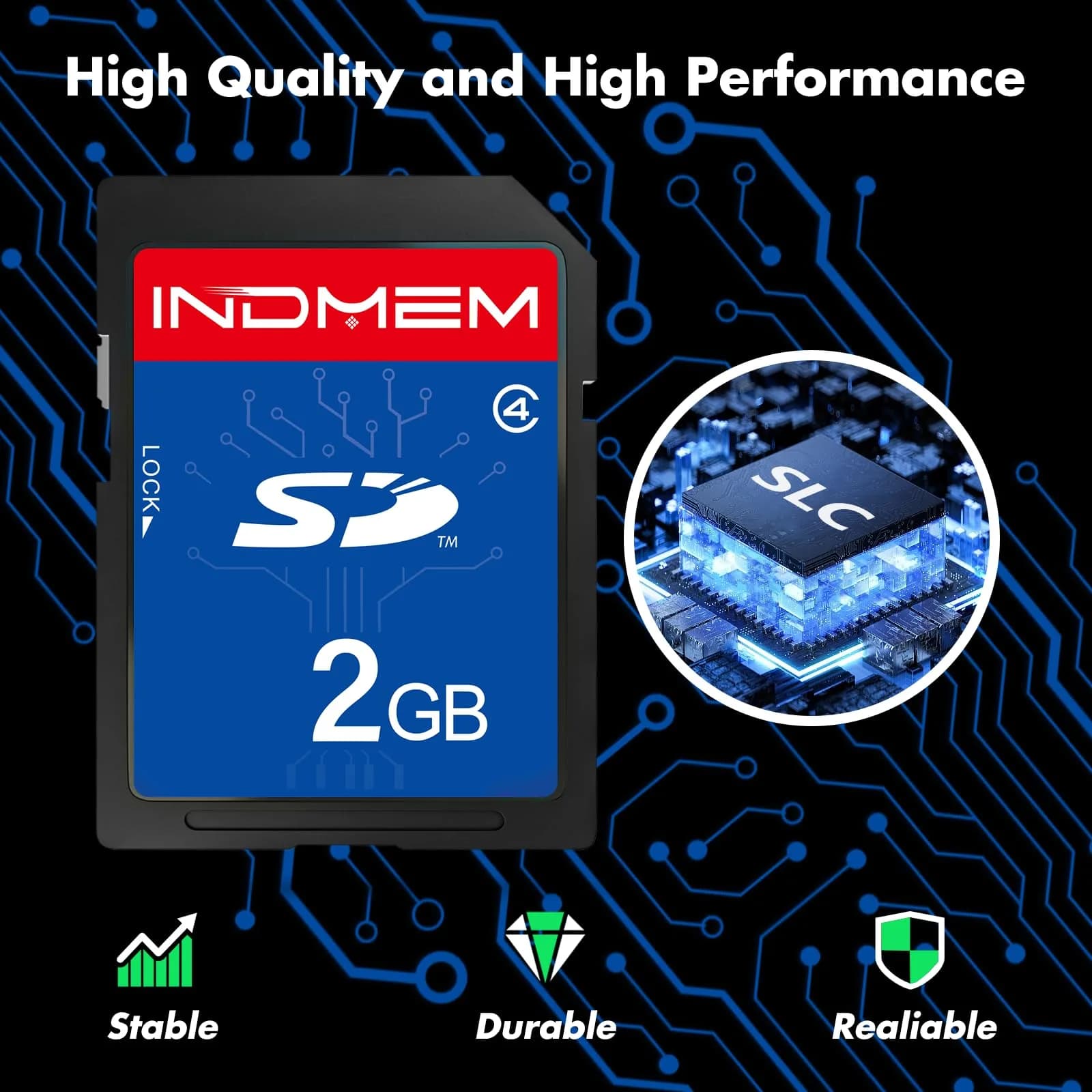 INDMEM 2GB SD Card Class 4 | SLC Speed, Made in Japan - view 2
