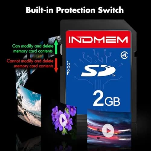 INDMEM 2GB SD Card (2GB / 1.87GB) | Class 4 Standard Secure Digital Memory Card thumbnail 6