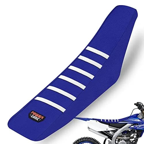 fewfuss Dirt Bike Seat Cover - White Stripe Universal Seat Cover for Dirt Bike - Motorcycle Enduro Seat (Blue) | Waterproof & Grippy thumbnail 1