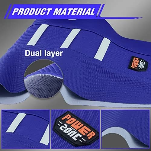 fewfuss Dirt Bike Seat Cover - White Stripe Universal Seat Cover for Dirt Bike - Motorcycle Enduro Seat (Blue) | Waterproof & Grippy thumbnail 9