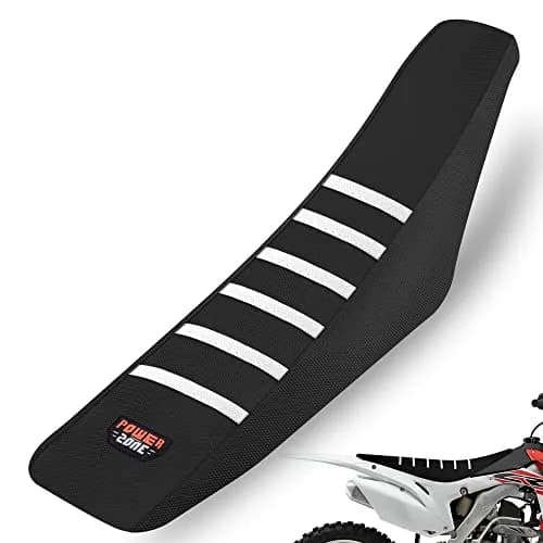fewfuss White Stripe Motorcycle Seat Cover | Waterproof & Universal Fit in Black thumbnail 1