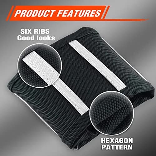 fewfuss White Stripe Motorcycle Seat Cover | Waterproof & Universal Fit in Black thumbnail 5