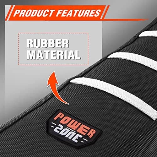 fewfuss White Stripe Motorcycle Seat Cover | Waterproof & Universal Fit in Black thumbnail 6