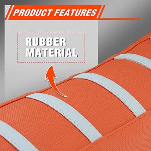 fewfuss Dirt Bike Seat Cover - Orange Striped Universal Seat Cover for Dirt Bike - Motorcycle Enduro Seat (One Size) thumbnail 6