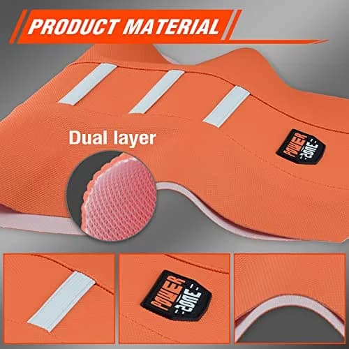 fewfuss Dirt Bike Seat Cover - Orange Striped Universal Seat Cover for Dirt Bike - Motorcycle Enduro Seat (One Size) thumbnail 9
