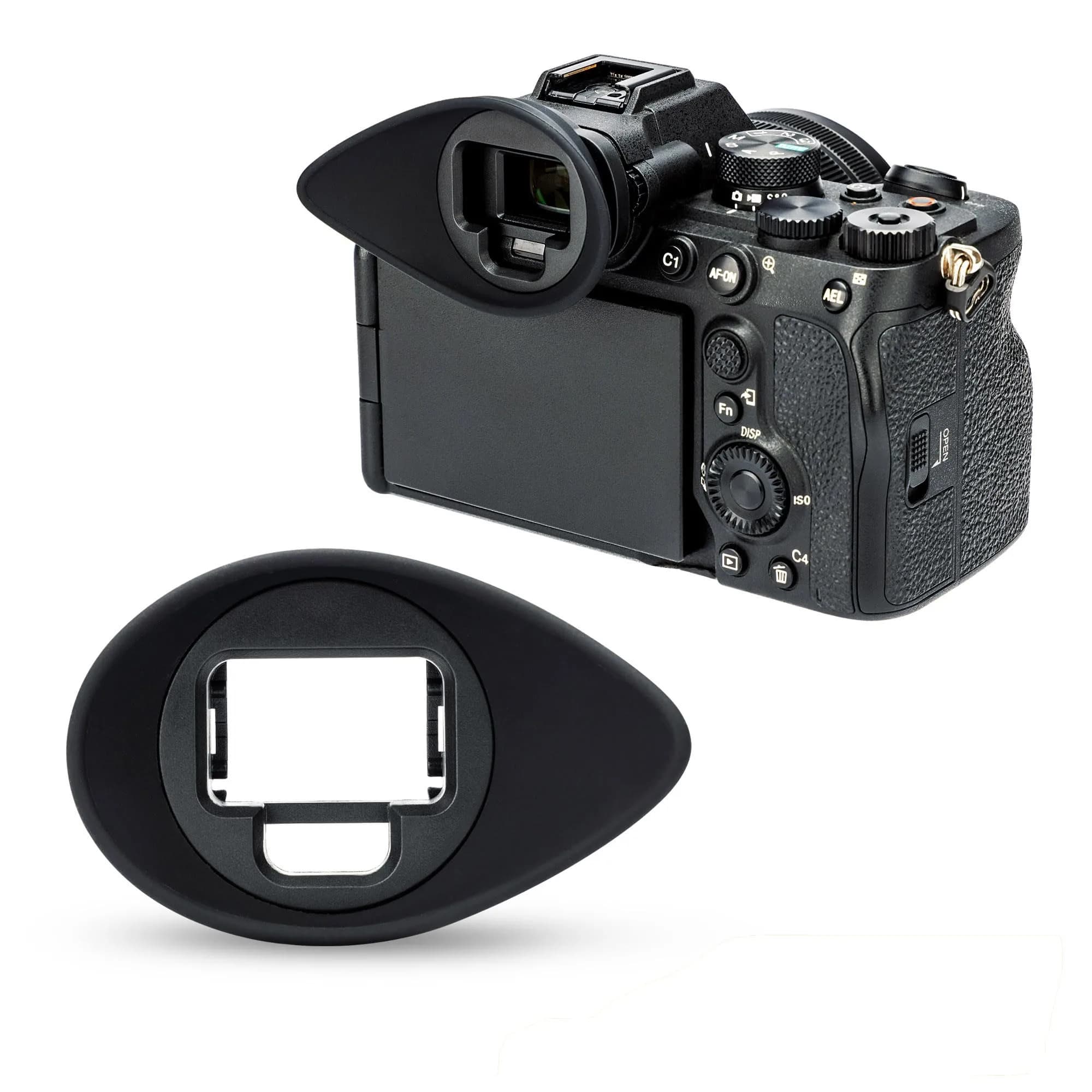 JJC Large Version Eyecup for Sony A7IV A7RV A9III A7SIII A1 Cameras | 360° Rotating Oval Extension Viewfinder Eyeshade, Replaces FDA-EP19 — Replace FDA-EP19 Eyecup
