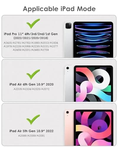 DTTO for iPad Pro 11 Inch Case 4th/3rd/2nd/1st Gen 2022/2021/2020, Cyan Blue | Shock-Resistant Dual Layer Cover with Kickstand thumbnail 2