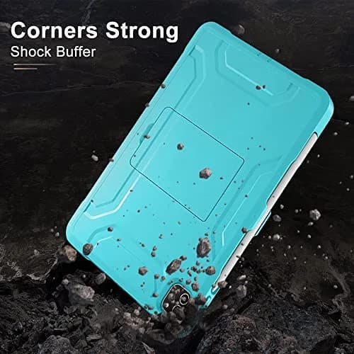 DTTO for iPad Pro 11 Inch Case 4th/3rd/2nd/1st Gen 2022/2021/2020, Cyan Blue | Shock-Resistant Dual Layer Cover with Kickstand thumbnail 3