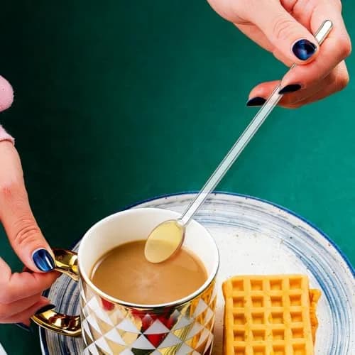 DOITOOL Glass Stirring Spoons Set of 6 Heat Resistant Long Handle Dessert and Coffee Spoons 13cm (5.1 Inch) | Elegant Design for Cocktails, Tea, Espresso thumbnail 8