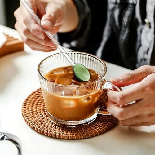 DOITOOL Glass Stirring Spoons Set of 6 Heat Resistant Long Handle Dessert and Coffee Spoons 13cm (5.1 Inch) | Elegant Design for Cocktails, Tea, Espresso thumbnail 3