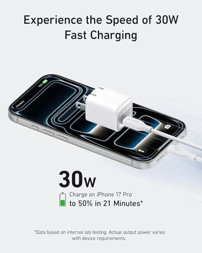 Anker Nano 3 30W GaN Charger | 28.5mm (1.12") Foldable USB C Fast Charger thumbnail 3