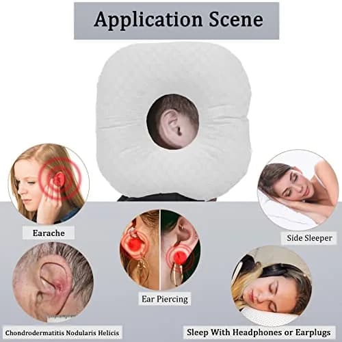 Wuronsa Ear Piercing Pillow with Hole for Cartilage Piercings, CNH Support | Adjustable Cotton Pillow for Ear Pain Relief thumbnail 2