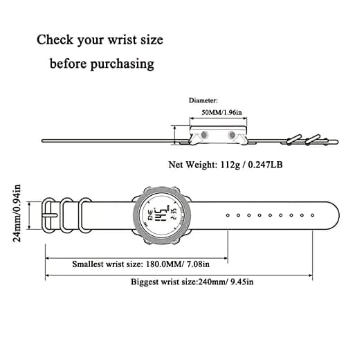 NORTH EDGE Apache Outdoor Digital Watch for Men 50mm (1.97in) | ABC Sensors, Weather Trend, 50M Water Resistance thumbnail 7