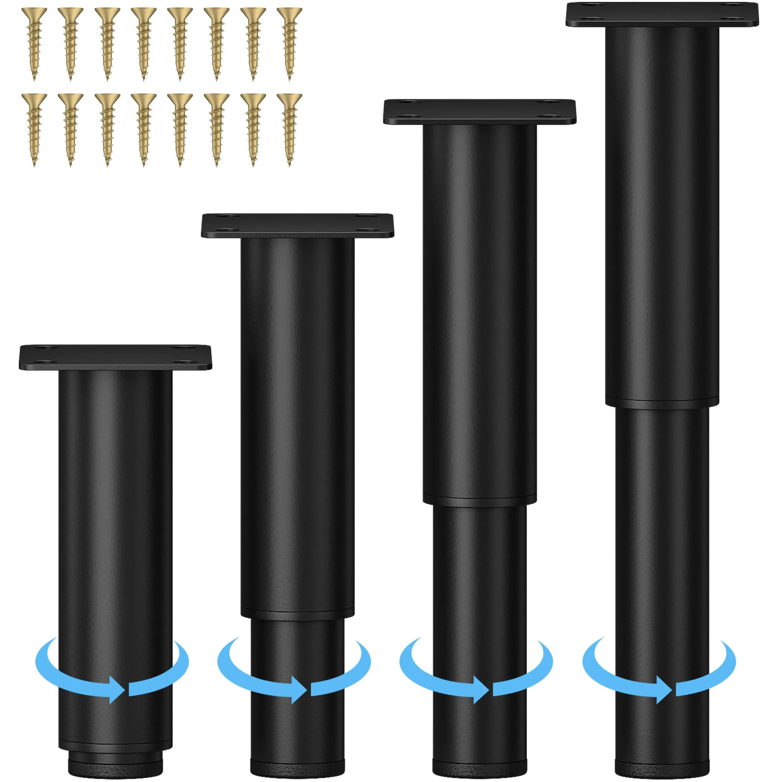 Wlrrcwdttc Metal Adjustable Furniture Legs 5.12-9.45 inch | Heavy Load Support