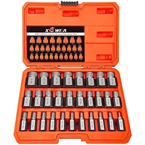 XEWEA 29PCS Screw Extractor Set Hex Head Multi-Spline, Bolt Extractor Kit | Durable Chrome Molybdenum Steel (70-120c) thumbnail 1