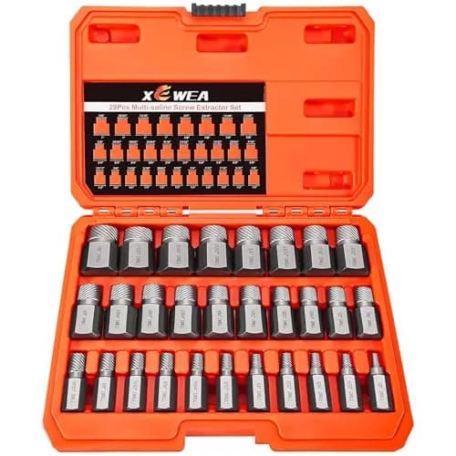 XEWEA 29PCS Screw Extractor Set Hex Head Multi-Spline, Bolt Extractor Kit | Durable Chrome Molybdenum Steel (70-120c) thumbnail 9