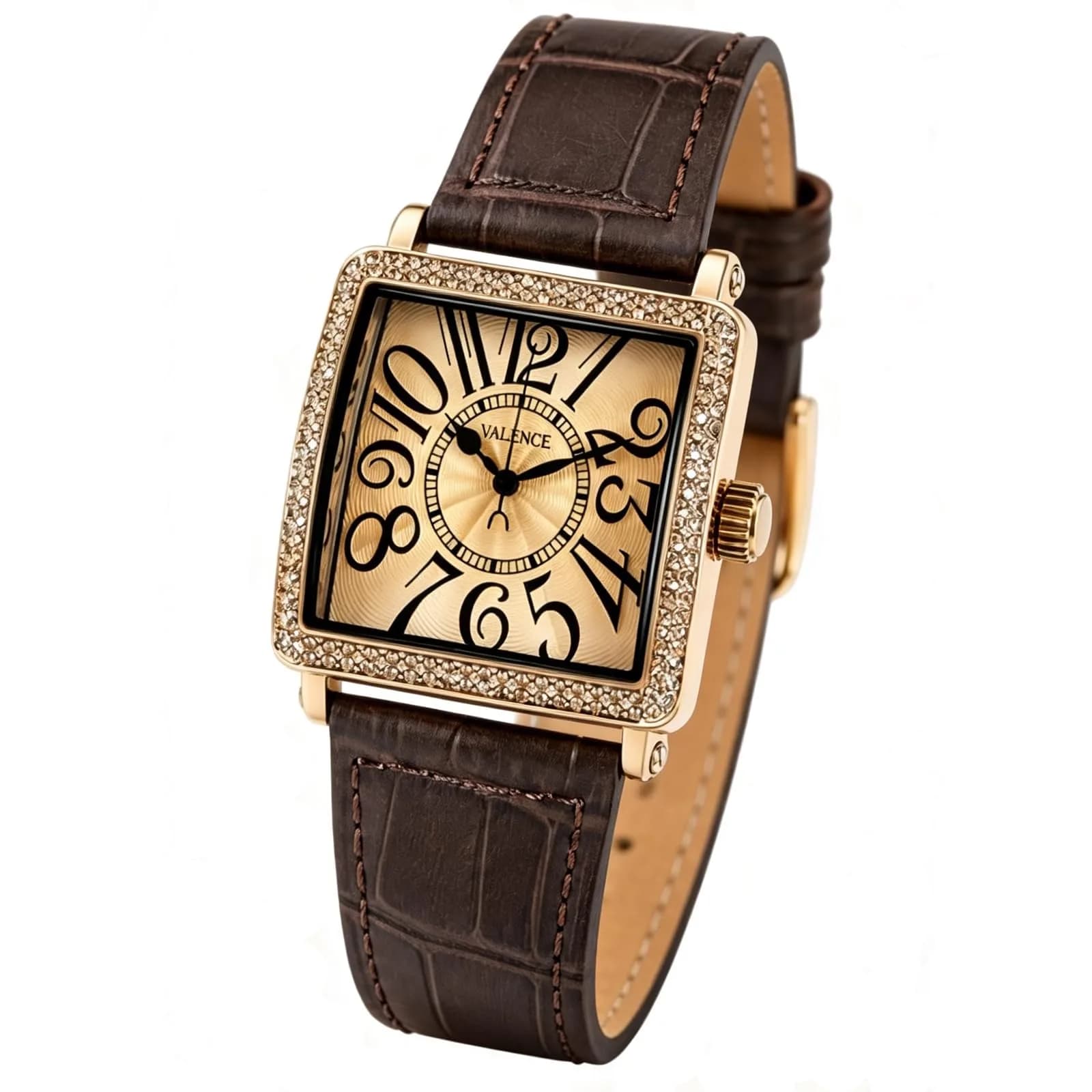 Valence Vintage Women Watch for Pragmatism | Classic Retro Style with Japanese Quartz (33mm×41mm, Brown Leather)