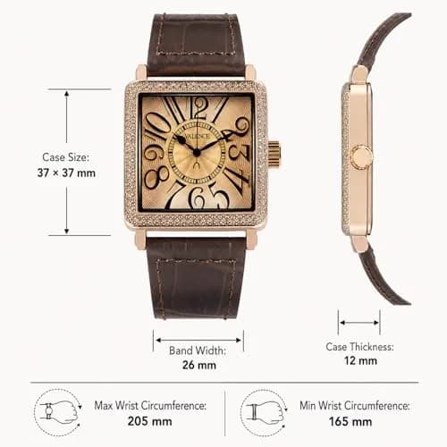 Valence Vintage Women Watch for Pragmatism | Classic Retro Style with Japanese Quartz (33mm×41mm, Brown Leather) thumbnail 4