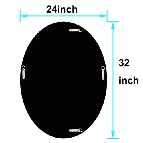 DMDFIRST Crystal Crushed Diamond Oval Shaped Silver Mirror 24x32 inch Frameless Wall Decor thumbnail 7