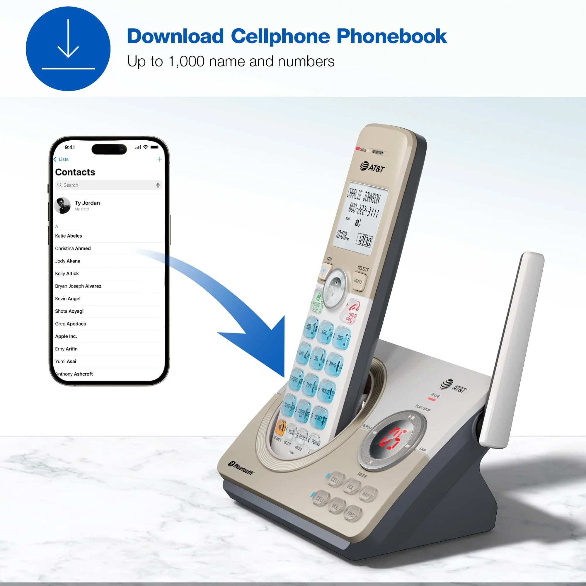 AT&T DL72119 DECT 6.0 Cordless Phone with Bluetooth & Call Blocker | 1000 ft Range - view 8