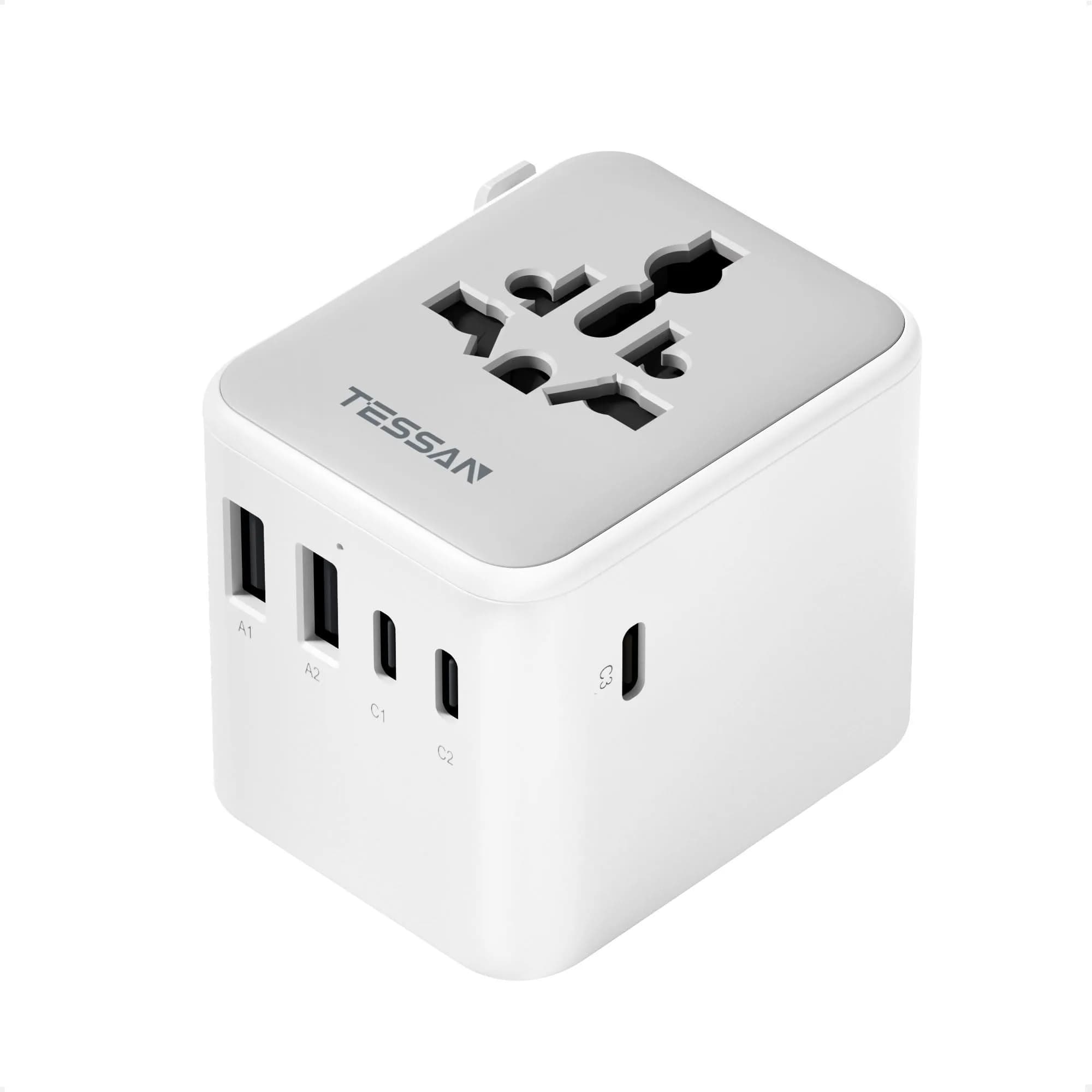 TESSAN Universal Travel Adapter 28W, International Power Adapter with 3 USB C & 2 USB A Ports - main product image