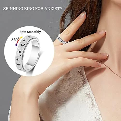 MHWTTY Anxiety Ring Spinner Fidget Toy 8 | Stress Relief for Adults thumbnail 2