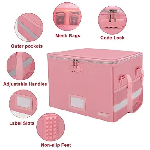ENGPOW Fireproof Document Box with Lock, Collapsible File Organizer 34L (15.55" x 12.2" x 10") | UL94-V0/5VA Certified thumbnail 4