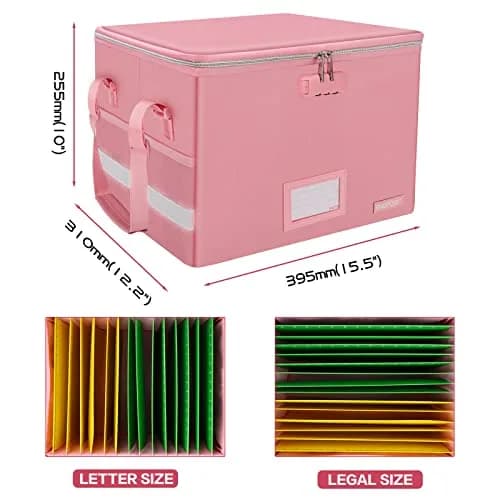 ENGPOW Fireproof Document Box with Lock, Collapsible File Organizer 34L (15.55" x 12.2" x 10") | UL94-V0/5VA Certified thumbnail 5