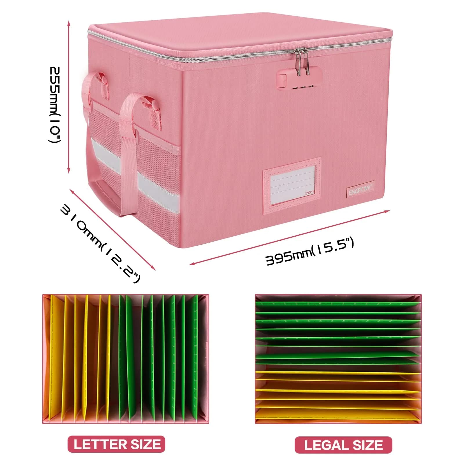 ENGPOW Fireproof Document Box with Lock, Collapsible File Organizer 34L (15.55" x 12.2" x 10") | UL94-V0/5VA Certified - view 5