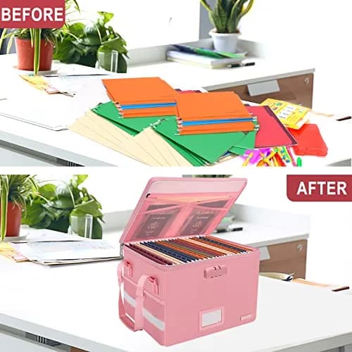 ENGPOW Fireproof Document Box with Lock, Collapsible File Organizer 34L (15.55" x 12.2" x 10") | UL94-V0/5VA Certified thumbnail 7