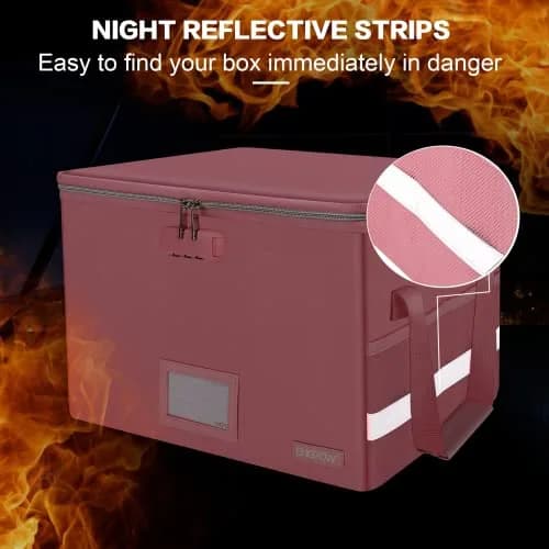 ENGPOW Fireproof Document Box with Lock, Collapsible File Organizer 34L (15.55" x 12.2" x 10") | UL94-V0/5VA Certified thumbnail 8