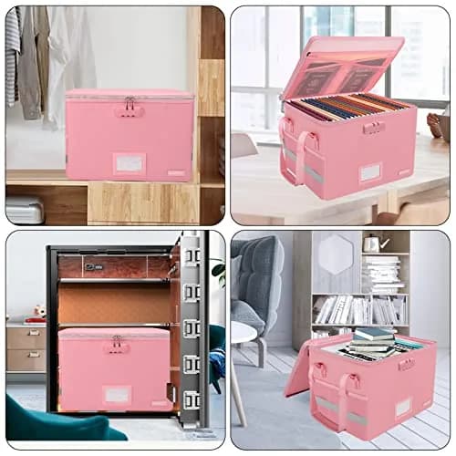 ENGPOW Fireproof Document Box with Lock, Collapsible File Organizer 34L (15.55" x 12.2" x 10") | UL94-V0/5VA Certified thumbnail 2