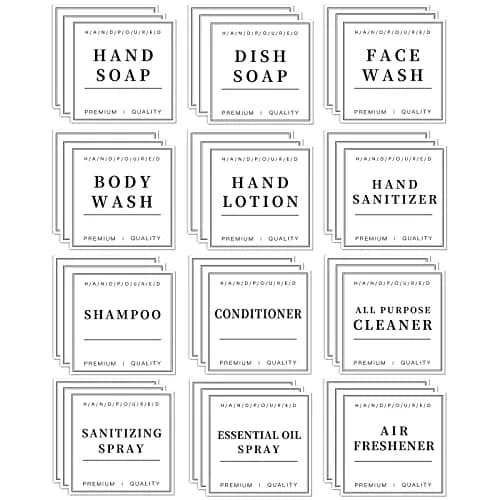 TESWEY Waterproof Label Stickers for Bottles 36PCS | Waterproof & Removable for Bathroom & Kitchen thumbnail 1