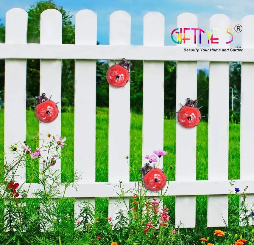 GIFTME 5 Metal Garden Yard Art Ladybugs 4 Pack | Rustproof Outdoor Decor thumbnail 4