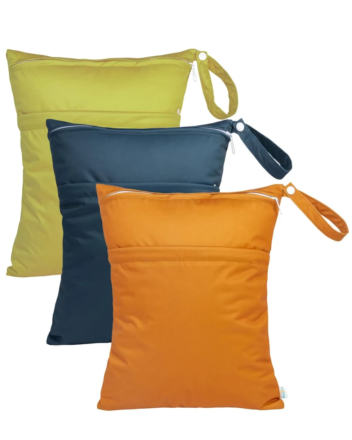 babygoal Wet Dry Bags 3 Pack | Waterproof Cloth Diaper Travel Organizer with Two Zippered Pockets
