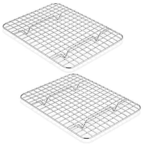 TeamFar Cooling Rack 9.75”x7.5” Stainless Steel Baking Grid Wire Rack | Heavy Duty & Dishwasher Safe thumbnail 1