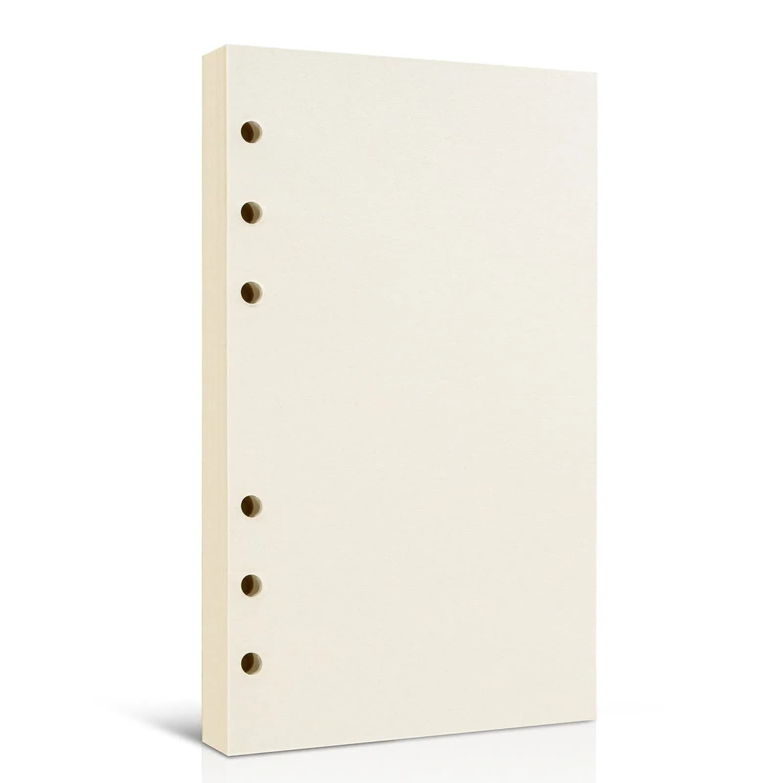 Tofun A6 Refillable Paper for 6-Ring Binders, 10.5 x 17cm | 80 Sheets, 7mm Ruled, Cream — Beige