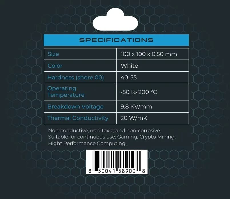 XPC High Performance 20W/mK Thermal Pad T20 Series | 0.5mm to 3.5mm Thickness, 100x100mm, Non-Conductive for GPU & Electronics thumbnail 4