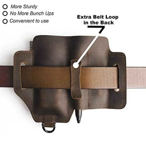 Topstache Leather Multitool Sheath EDC Belt Organizer for Work and Daily Use | Fits Leatherman Tools, Pens, Flashlights thumbnail 3