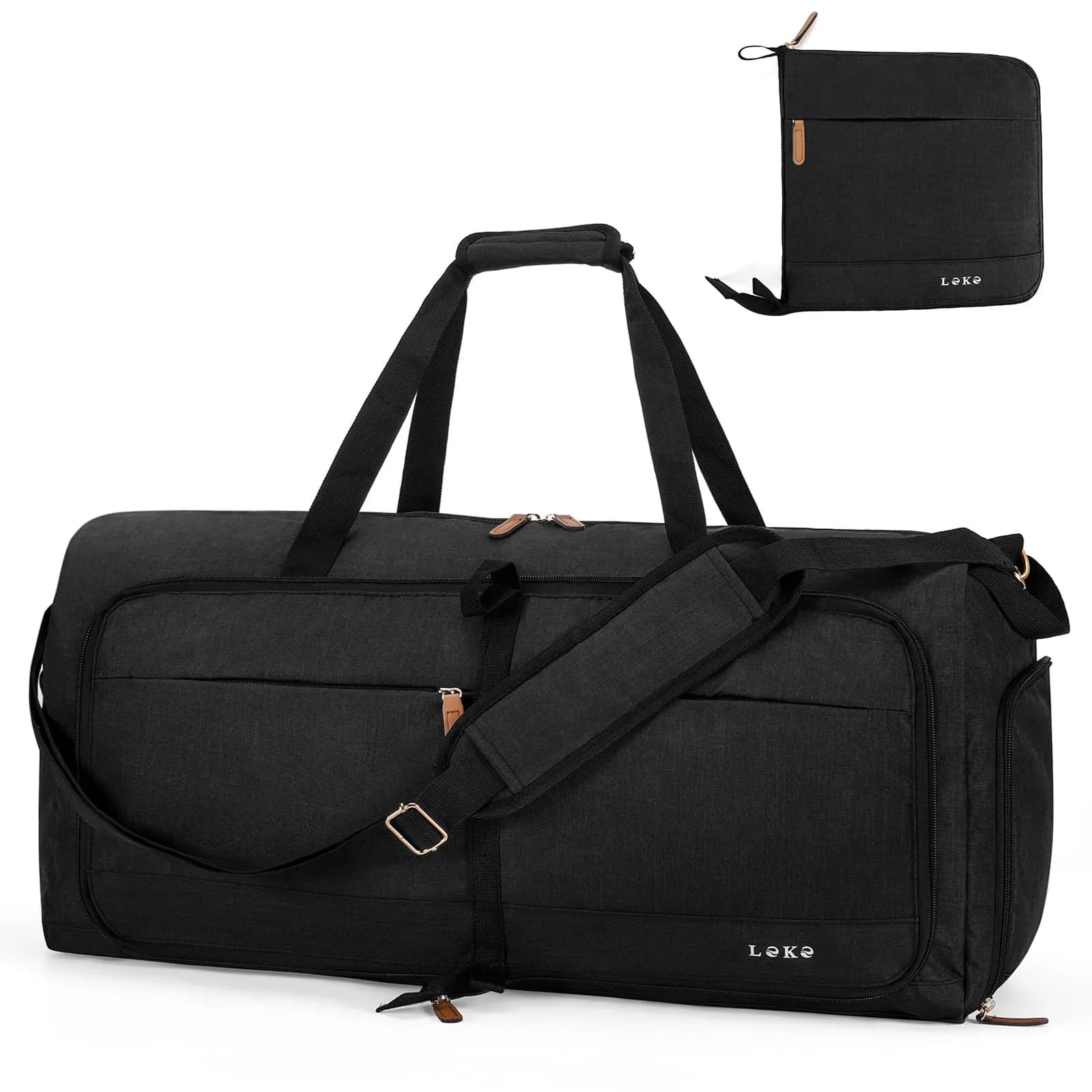 Lekesky Foldable Travel Duffle Bag 60L | Water-Resistant, Large Capacity, Carry-On for Women