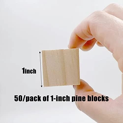WURONXIN Unfinished Wooden Blocks 1 inch Cubes, Pack of 50 | DIY Craft Wood for Painting & Decorating thumbnail 6