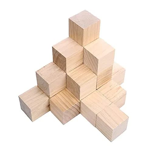 WURONXIN Unfinished Wooden Blocks 1 inch Cubes, Pack of 50 | DIY Craft Wood for Painting & Decorating thumbnail 7