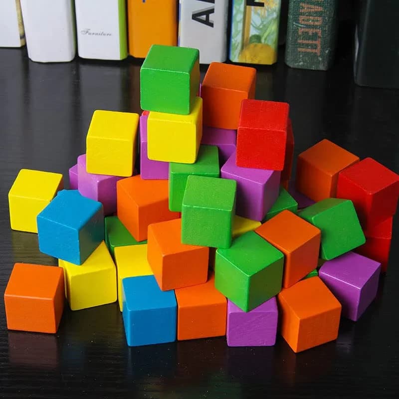 WURONXIN Unfinished Wooden Blocks 1 inch Cubes, Pack of 50 | DIY Craft Wood for Painting & Decorating thumbnail 3