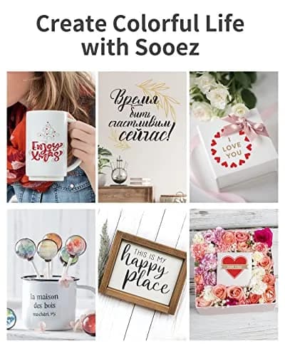 Sooez Permanent Vinyl 12" x 12" 20Pack Assorted Colors | Waterproof & UV-Resistant thumbnail 6