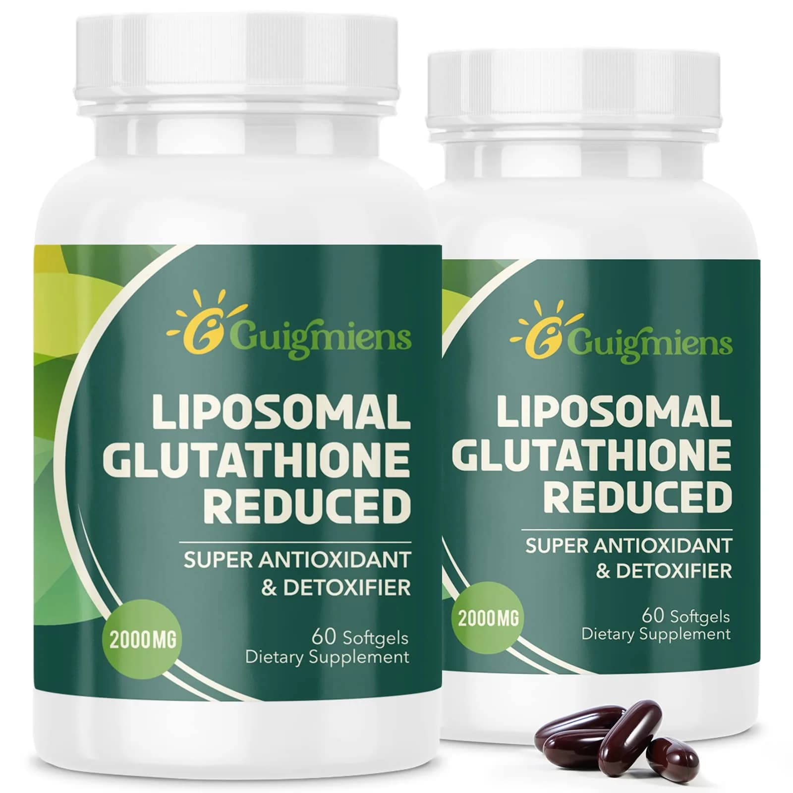 Guigmiens Liposomal Glutathione 2000 MG | Antioxidant Supplement for Skin & Immunity (120 Count) — Softgel