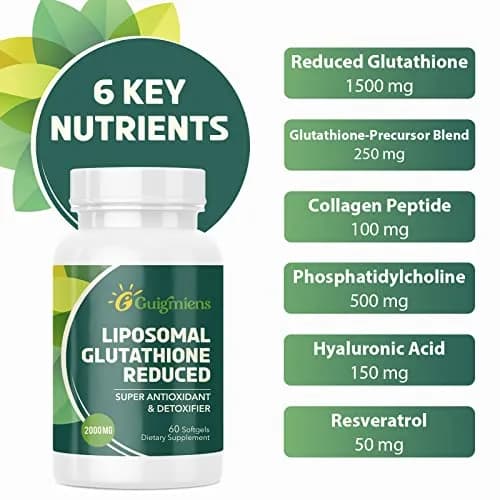Guigmiens Liposomal Glutathione 2000 MG | Antioxidant Supplement for Skin & Immunity (120 Count) thumbnail 4