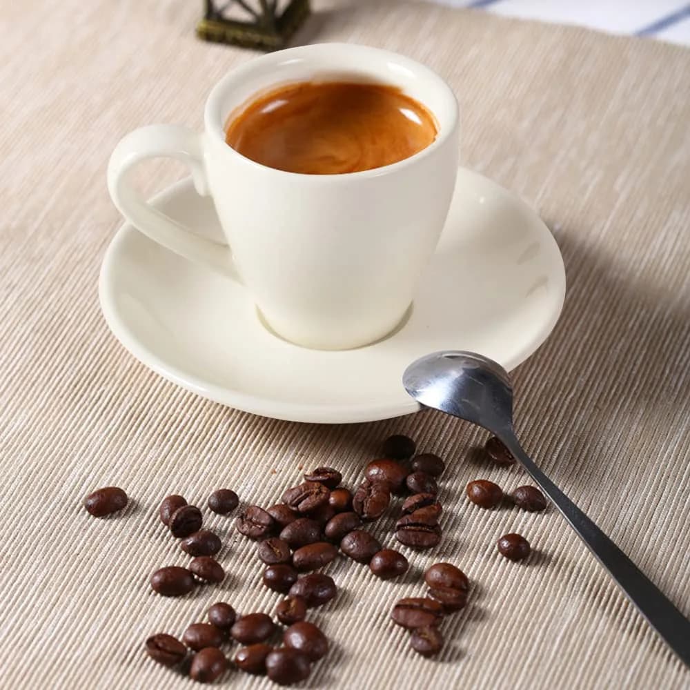 ionEgg White Porcelain Espresso Cup with Saucer, 80ml (2.7Oz) - Pro-Grade Lead-Free Ceramic - view 4