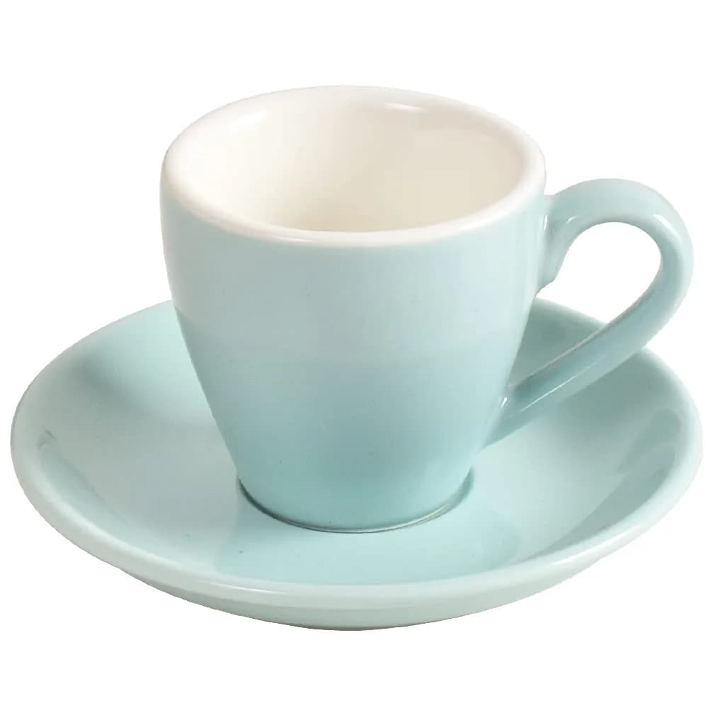 ionEgg Blue Porcelain Espresso Cup with Saucer, 80ml (2.7Oz) Pro-Grade Lead-Free Ceramic - main product image